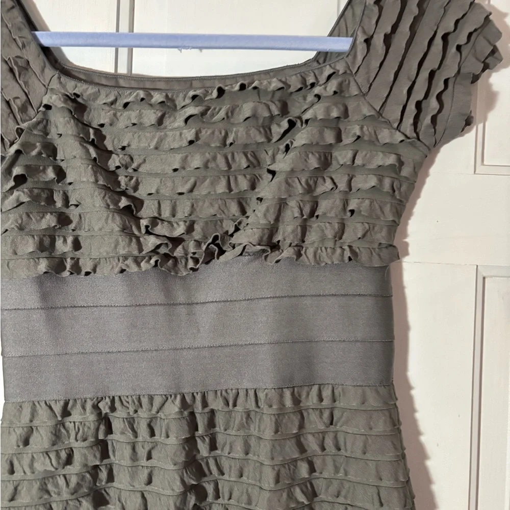 Max Studio Gray Ruffle Dress - Picture 3 of 9